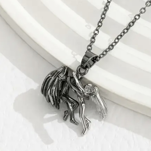 Jewelry - New Stainless Steel Hugging Angels Pendant